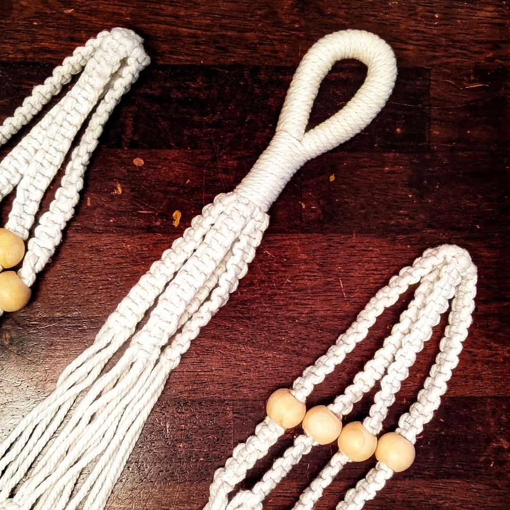Handmade Macrame Boho Plant Hanger - Picture 5 of 9